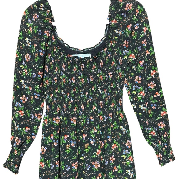 The Norah Floral Long Sleeve Square Neck Mini Nap Dress Size XXS Feminine - Picture 10 of 15